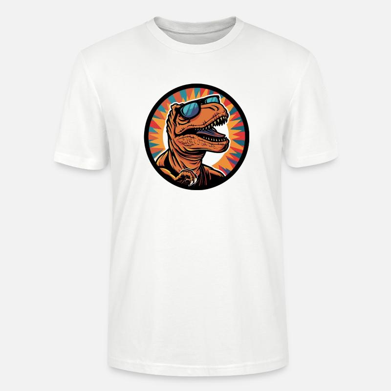 Dinosaur T-Rex Cool Comic - Stanley/Stella CRAFTER Unisex Organic T-Shirt - white