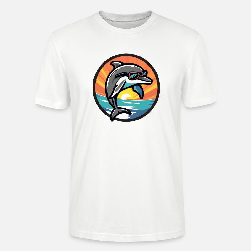 Delfin Cool Comic - Stanley/Stella Unisex Bio-T-Shirt CRAFTER - Weiß