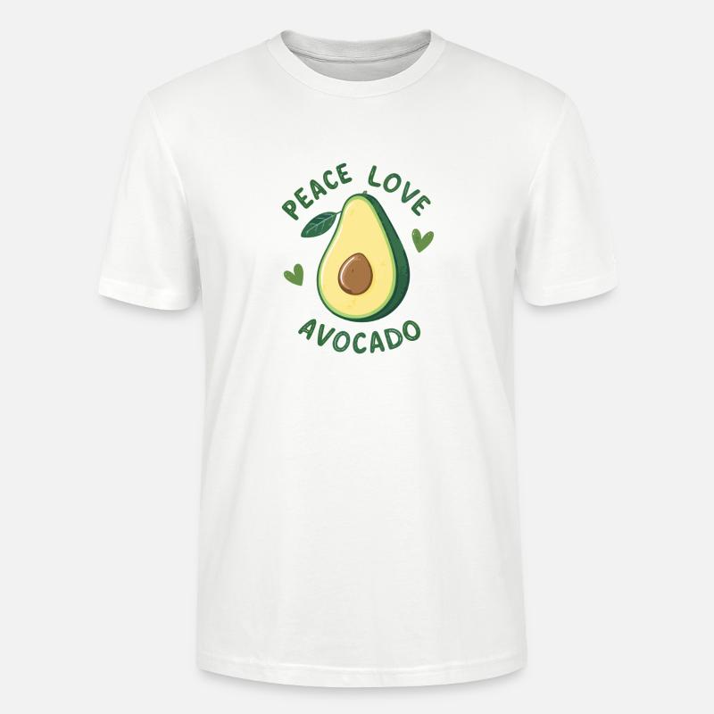 Frieden, Liebe und Avocado - Stanley/Stella Unisex Bio-T-Shirt CRAFTER - Weiß