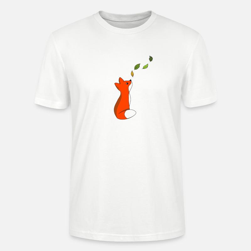 Fuchs mit Blätter - Stanley/Stella Unisex Bio-T-Shirt CRAFTER - Weiß