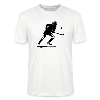 Feldhockey Spielerin - Stanley/Stella Unisex Bio-T-Shirt CRAFTER - Weiß - Vorne - Alina (178cm) & Michal (187cm)