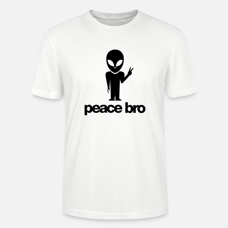 Peace bro alien - Stanley/Stella Unisex Bio-T-Shirt CRAFTER - Weiß