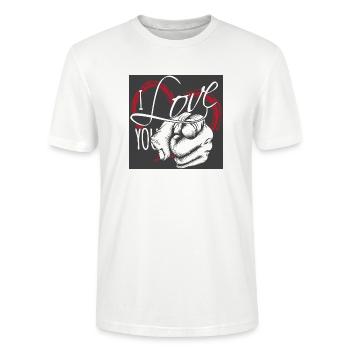 I love you - Stanley/Stella CRAFTER Unisex Organic T-Shirt - white - Front - Alina (178cm) & Michal (187cm)