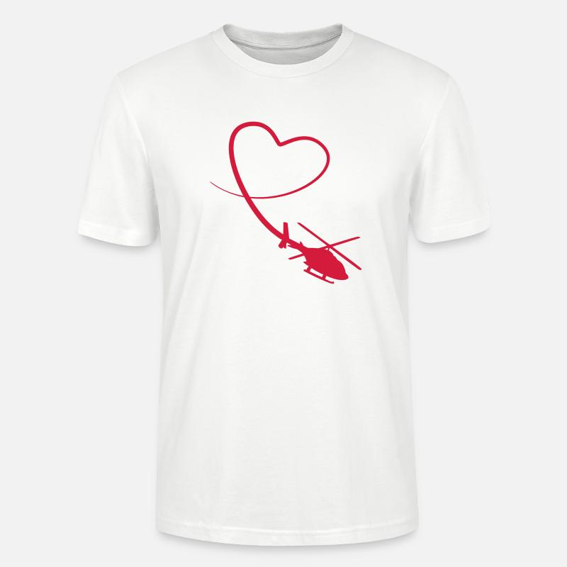 Hubschrauber Liebe Herz Looping - Stanley/Stella Unisex Bio-T-Shirt CRAFTER - Weiß