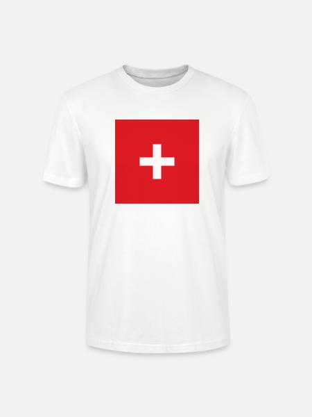 Schweizer Maske - Mundschutz mit Schweiz Kreuz - Stanley/Stella Unisex Bio-T-Shirt CRAFTER - Weiß
