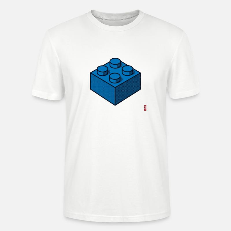 Bloc de construction Bleu - T-shirt bio CRAFTER Stanley Stella Unisexe - blanc