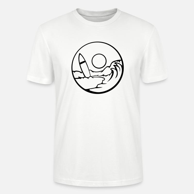 Beach Surfboard Wave - Stanley/Stella CRAFTER Unisex Organic T-Shirt - white