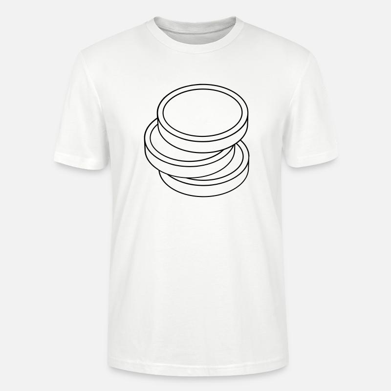 three coins in a stack - Stanley/Stella CRAFTER Unisex Organic T-Shirt - white