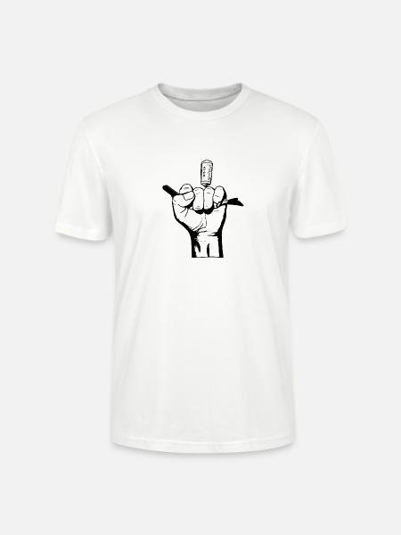 Bad Boy mit Korkenzieher - Stanley/Stella Unisex Bio-T-Shirt CRAFTER - Weiß