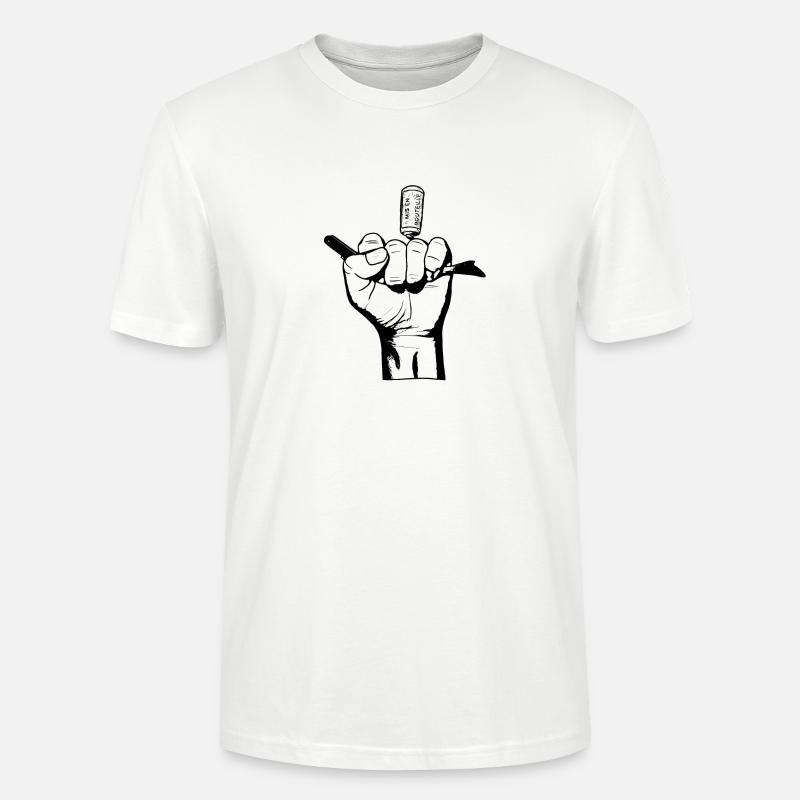 Bad Boy mit Korkenzieher - Stanley/Stella Unisex Bio-T-Shirt CRAFTER - Weiß