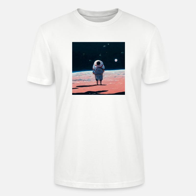 lonely spaceman looking into the void - Stanley/Stella Unisex Bio-T-Shirt CRAFTER - Weiß