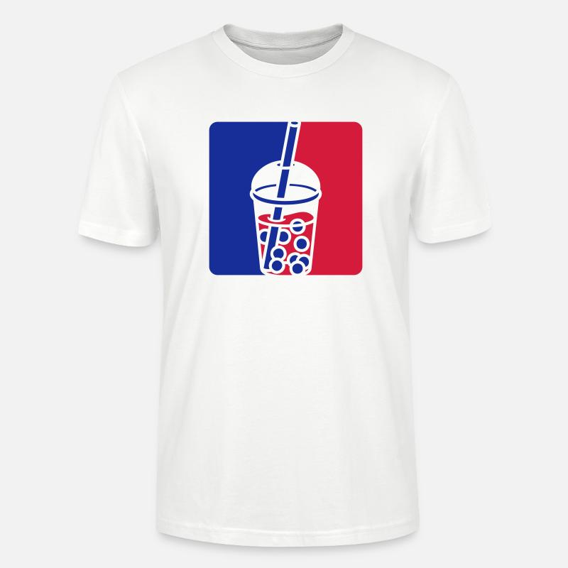 Blau Rot Bubble Tea - Stanley/Stella Unisex Bio-T-Shirt CRAFTER - Weiß