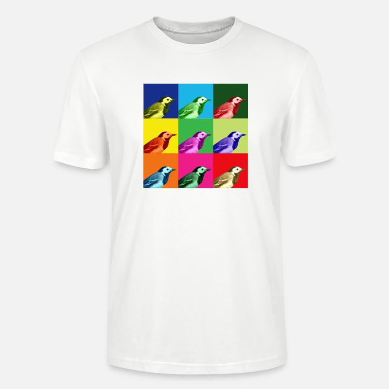 Bachstelze Profil Popart Kunst - Stanley/Stella Unisex Bio-T-Shirt CRAFTER - Weiß