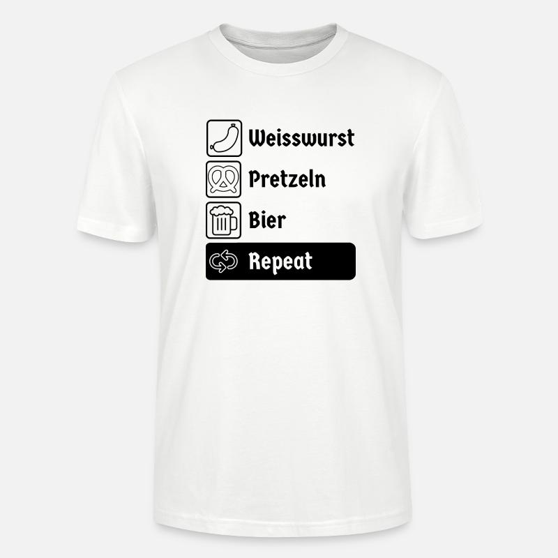 Weisswurst Pretzeln Bier Repeat - Stanley/Stella Unisex Bio-T-Shirt CRAFTER - Weiß