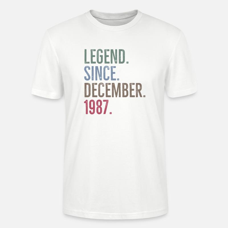 Legend Since December 1987 - Stanley/Stella CRAFTER Unisex Organic T-Shirt - white