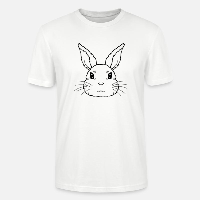 Visage mignon petit lapin - T-shirt bio CRAFTER Stanley Stella Unisexe - blanc