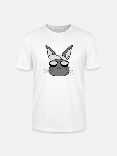 Capy Sunglasses Rabbit Cool - Stanley/Stella CRAFTER Unisex Organic T-Shirt - white