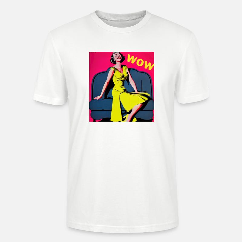 ''WOW'' PIN-UP COMIC - Stanley/Stella Unisex Bio-T-Shirt CRAFTER - Weiß