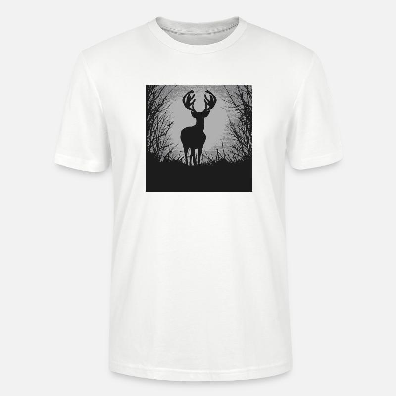 Hirsch im Wald - Stanley/Stella Unisex Bio-T-Shirt CRAFTER - Weiß