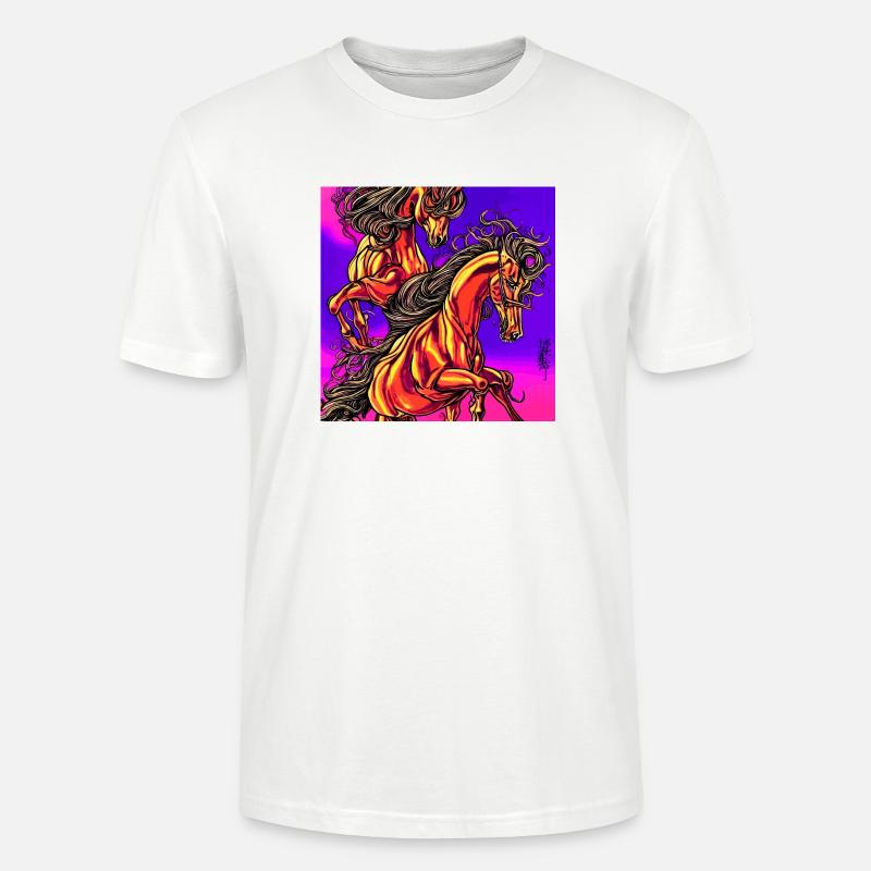 Abstrakte Darstellung eines Pferdes - Stanley/Stella Unisex Bio-T-Shirt CRAFTER - Weiß
