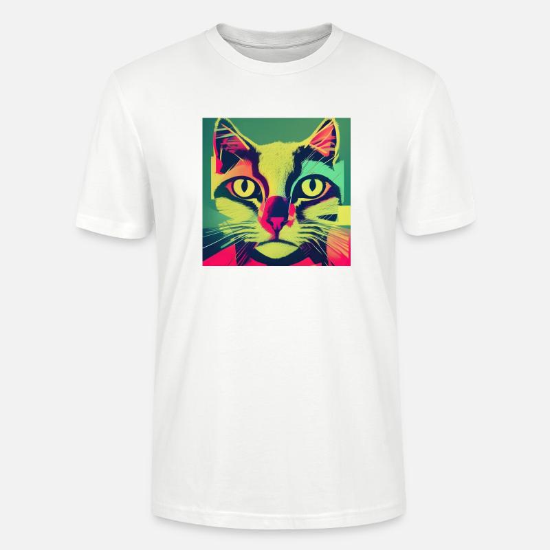 Crazy Cat - Stanley/Stella Unisex Bio-T-Shirt CRAFTER - Weiß