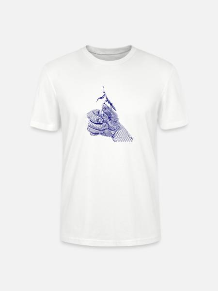 Gottesanbeterin Linen Kunst Design - Stanley/Stella Unisex Bio-T-Shirt CRAFTER - Weiß