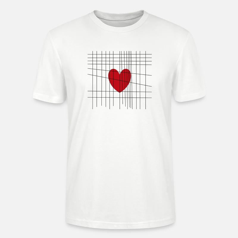 Herz hinter Gittern - Stanley/Stella Unisex Bio-T-Shirt CRAFTER - Weiß