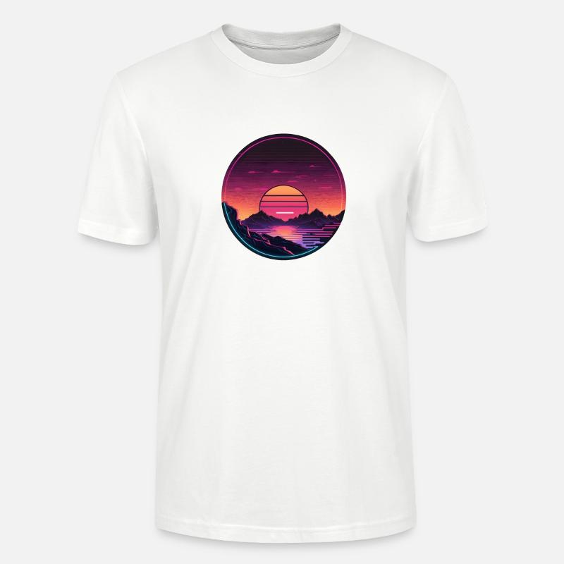 Synthwave Sunset - Stanley/Stella Unisex Bio-T-Shirt CRAFTER - Weiß