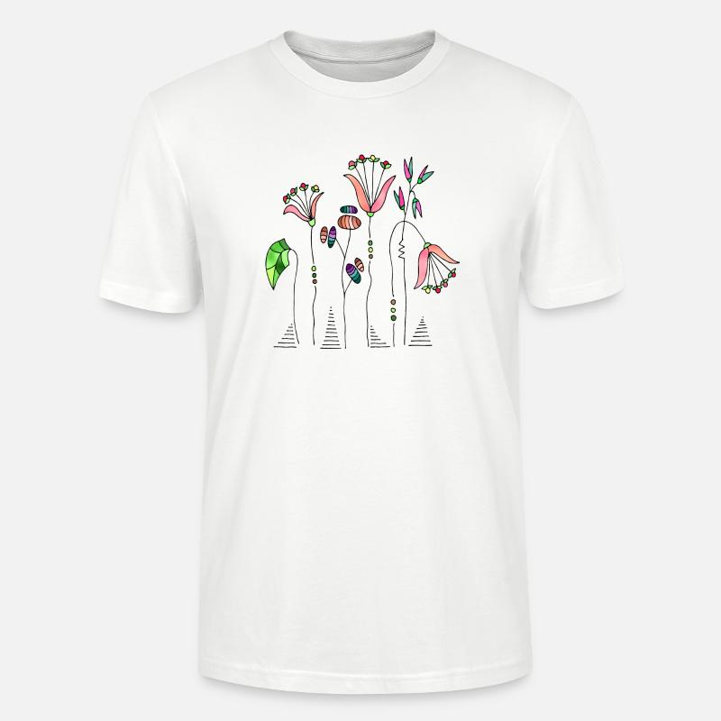 Fleur - T-shirt bio CRAFTER Stanley Stella Unisexe - blanc