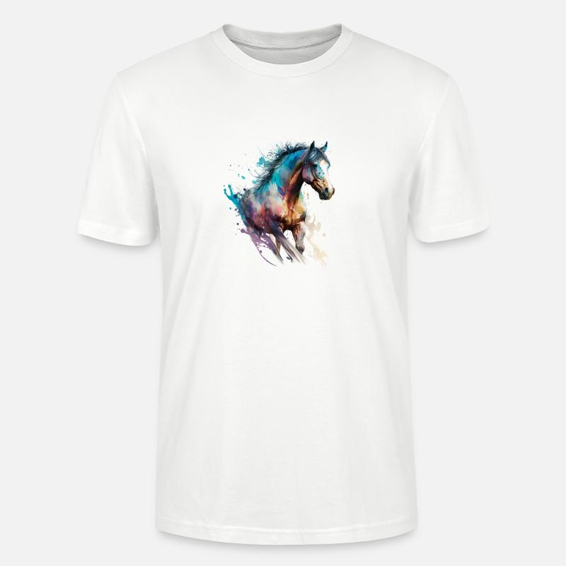 Feuriges Pferd Nr. 5 - Stanley/Stella Unisex Bio-T-Shirt CRAFTER - Weiß