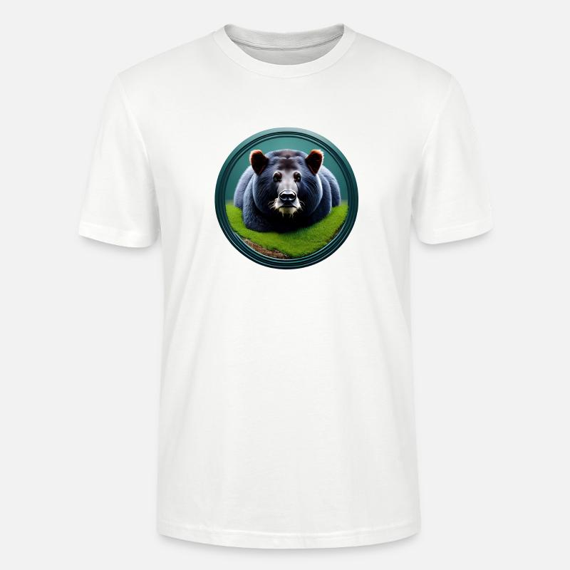 Ruskea karhu metsässä - Stanley/Stella CRAFTER unisex luomu-t-paita - valkoinen