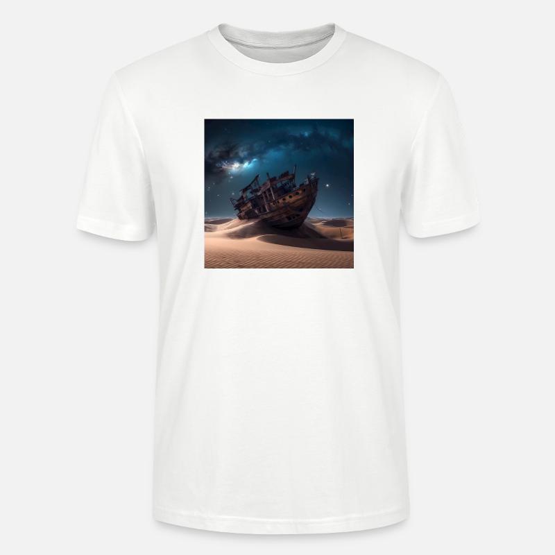 Naufrage perdu dans l’espace - T-shirt bio CRAFTER Stanley Stella Unisexe - blanc