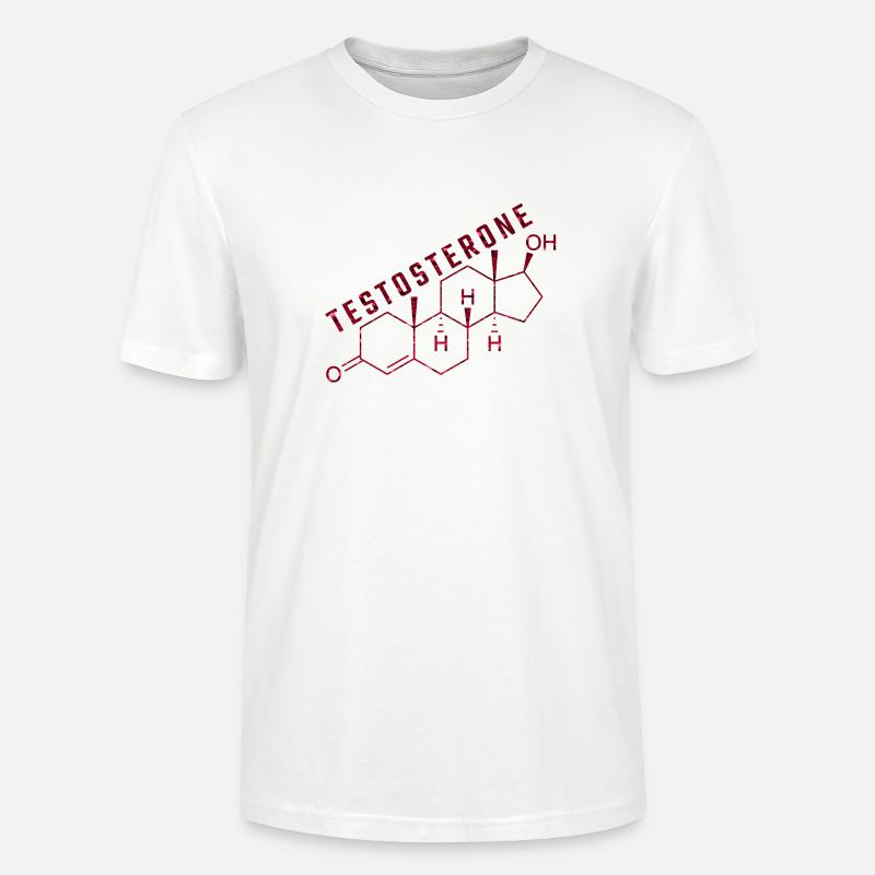 molécule de testostérone - T-shirt bio CRAFTER Stanley Stella Unisexe - blanc