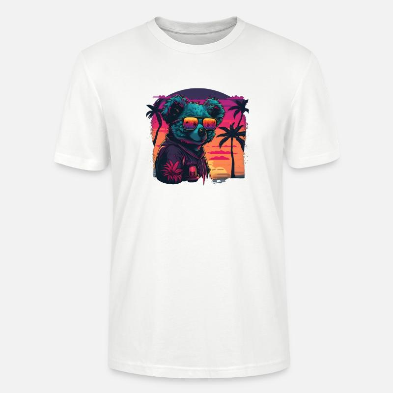 Synthwave Koala Sunset - Stanley/Stella Unisex Bio-T-Shirt CRAFTER - Weiß