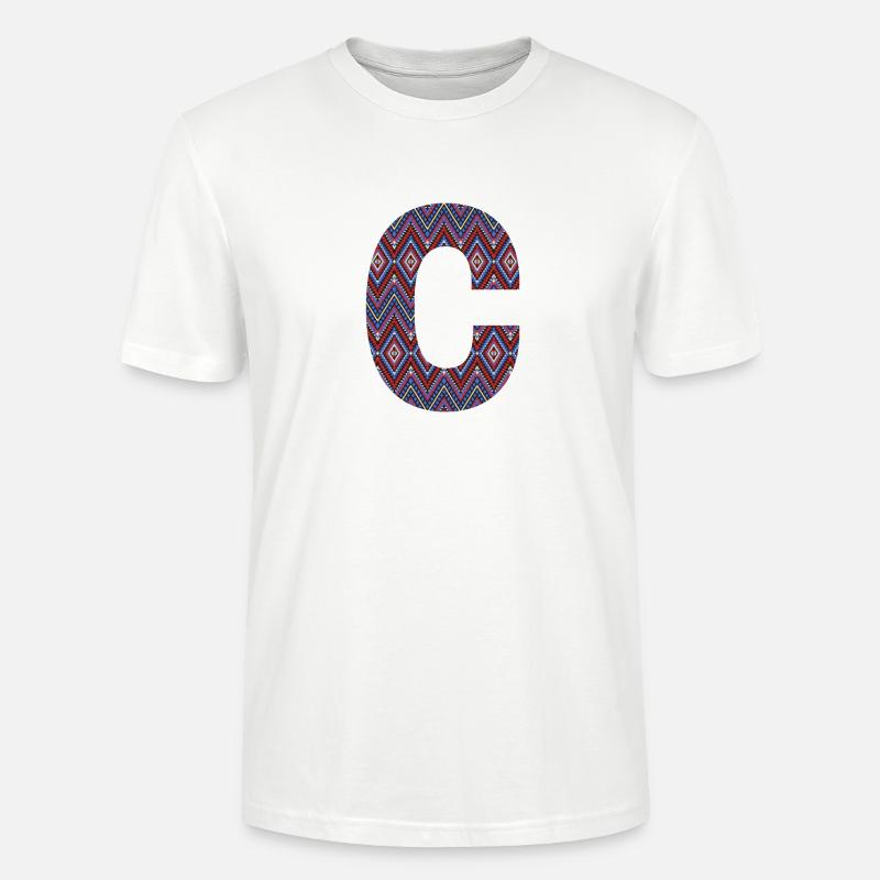 Monogram Letter C- geometric pattern - Stanley/Stella CRAFTER Unisex Organic T-Shirt - white