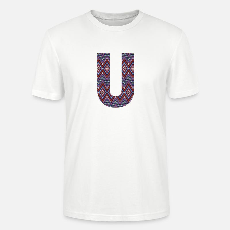 Monogramm Buchstabe U- geometrisches Muster - Stanley/Stella Unisex Bio-T-Shirt CRAFTER - Weiß