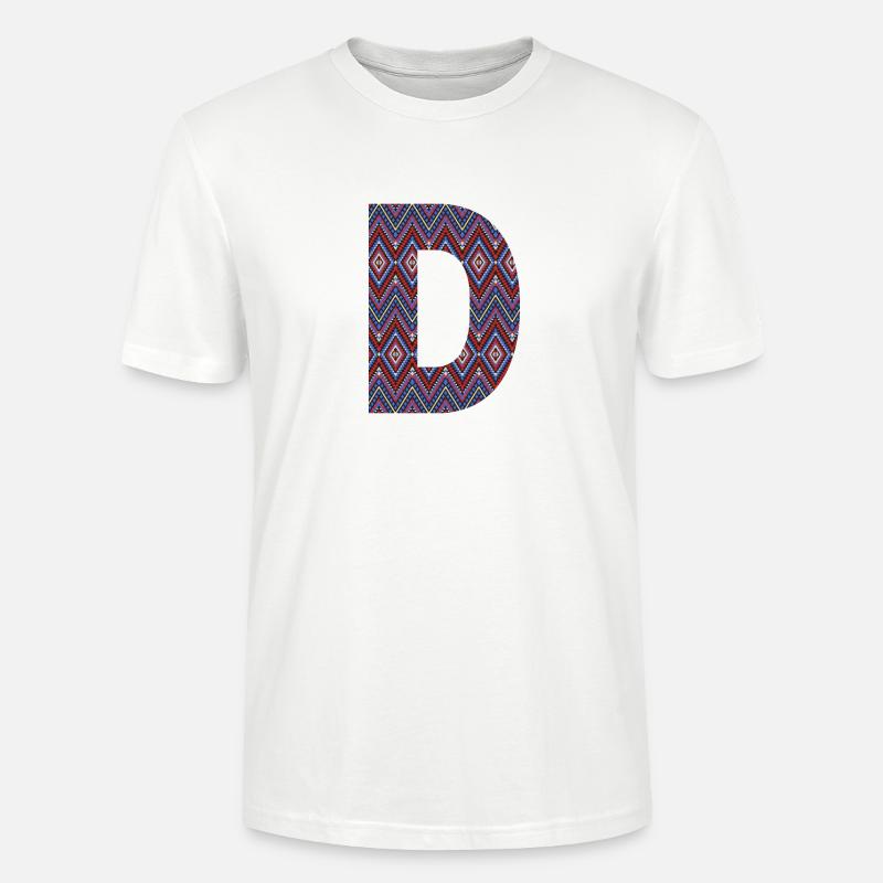 Monogram Letter D- geometric pattern - Stanley/Stella CRAFTER Unisex Organic T-Shirt - white