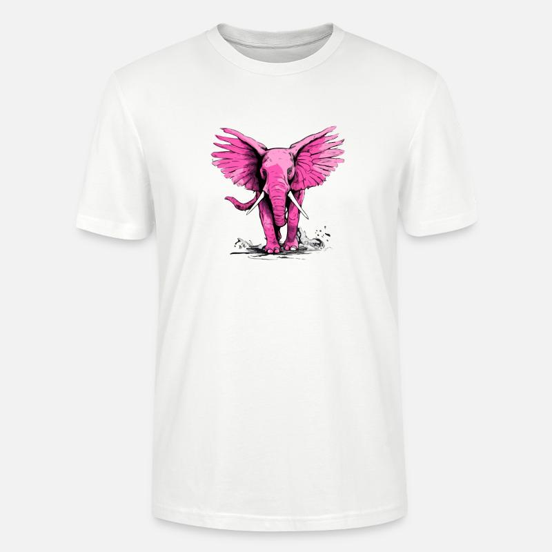 Lolo, der rosa Elefant - Stanley/Stella Unisex Bio-T-Shirt CRAFTER - Weiß