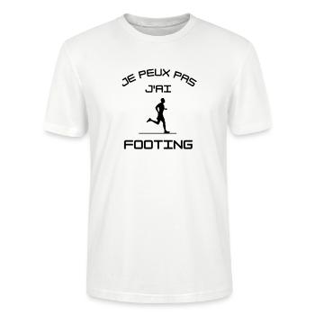 J'peux pas j'ai footing - T-shirt bio CRAFTER Stanley Stella Unisexe - blanc - Devant - Alina (178cm) & Michal (187cm)