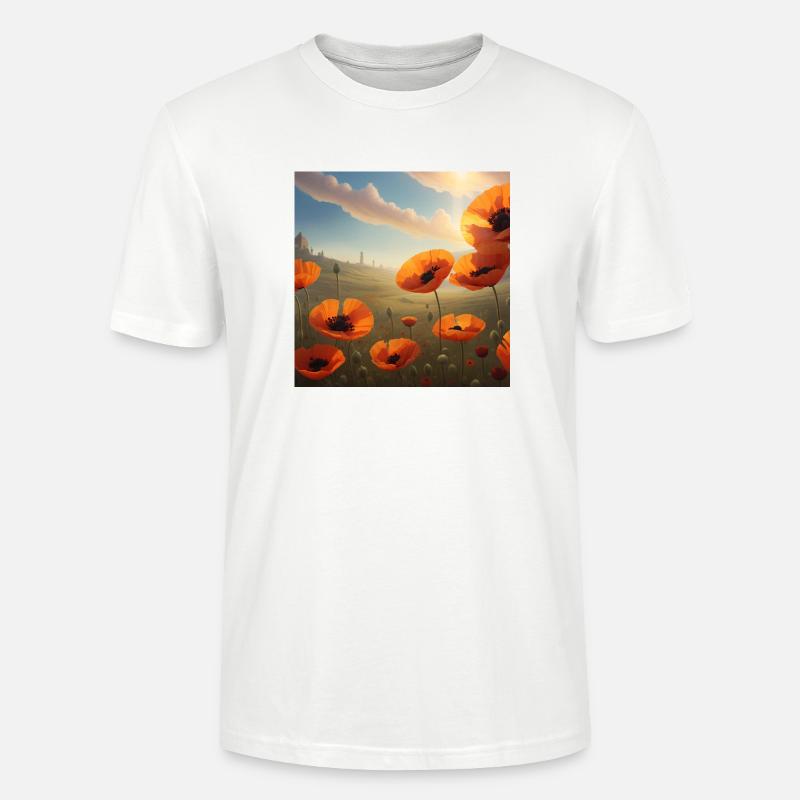 Mohnfeld in der Abendsonne - Stanley/Stella Unisex Bio-T-Shirt CRAFTER - Weiß
