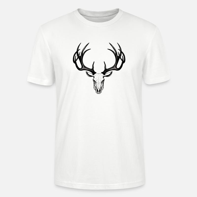 Hirsch Geweih Schädel - Stanley/Stella Unisex Bio-T-Shirt CRAFTER - Weiß