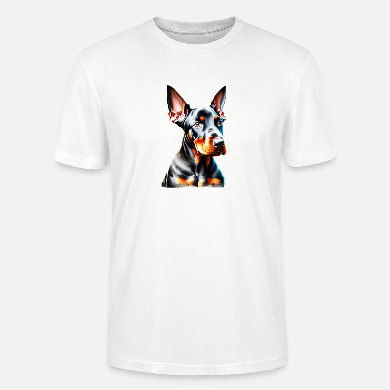 Dobermann Hund Dobermanntrainer Dobermannwelpe - Stanley/Stella Unisex Bio-T-Shirt CRAFTER - Weiß