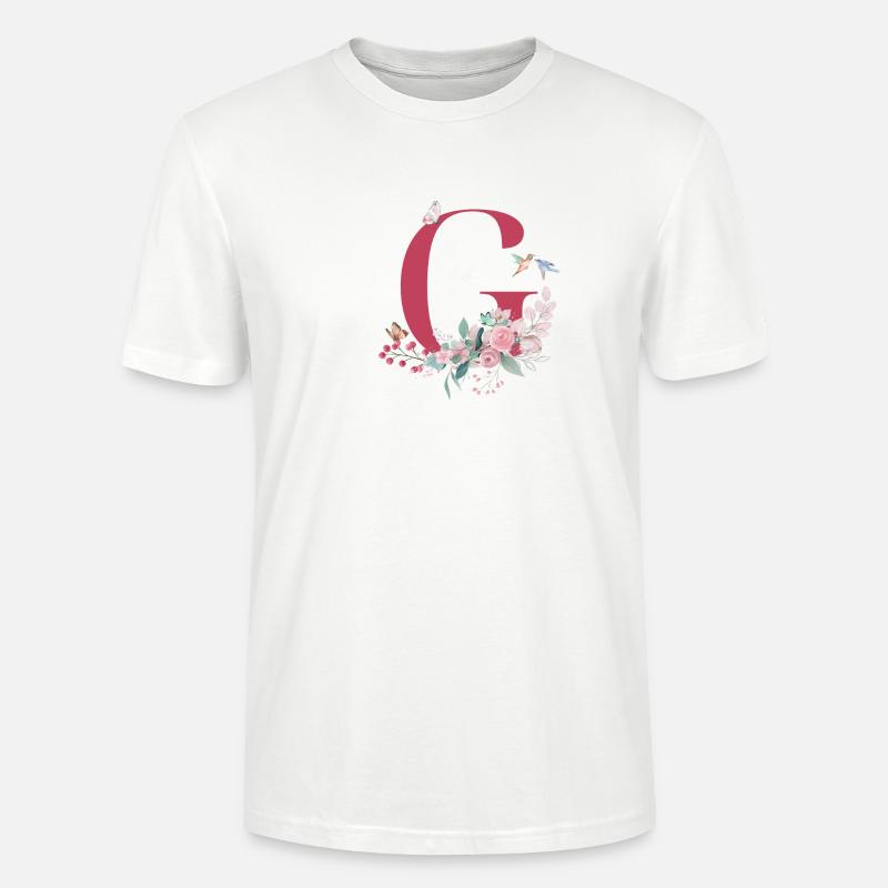 Blumenbuchstabe G - Geschenkidee - Stanley/Stella Unisex Bio-T-Shirt CRAFTER - Weiß