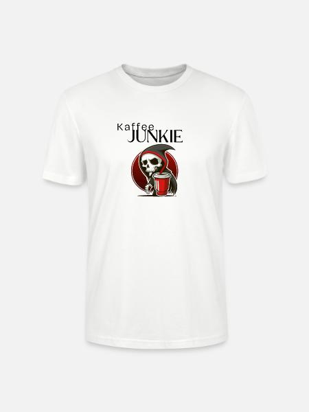 Kaffee Junkie - Stanley/Stella Unisex Bio-T-Shirt CRAFTER - Weiß