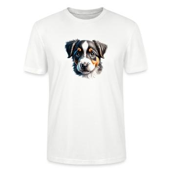 Australischer Schäferhund Hundehalter Hundewelpe - Stanley/Stella Unisex Bio-T-Shirt CRAFTER - Weiß - Vorne - Alina (178cm) & Michal (187cm)