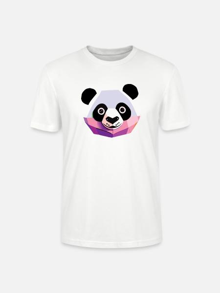 Panda Low Poly - Stanley/Stella CRAFTER Unisex Organic T-Shirt - white