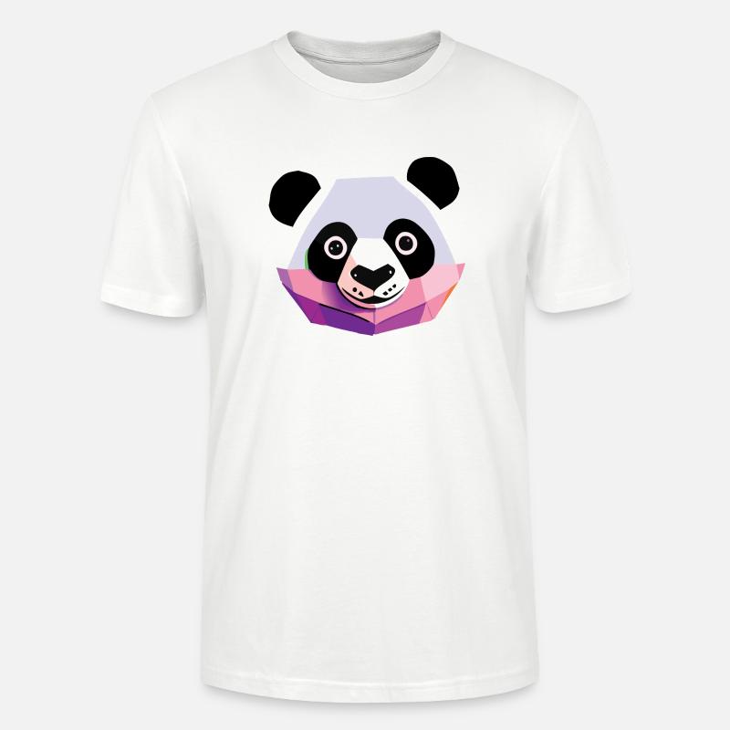 Panda Low Poly - T-shirt bio CRAFTER Stanley Stella Unisexe - blanc