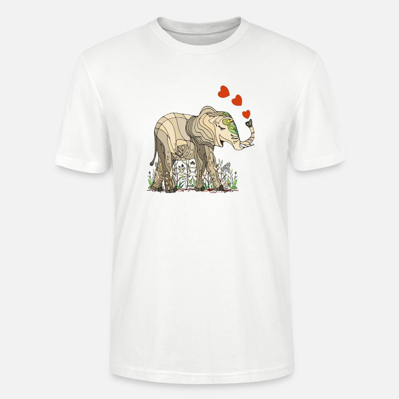 Elefant - Stanley/Stella Unisex Bio-T-Shirt CRAFTER - Weiß