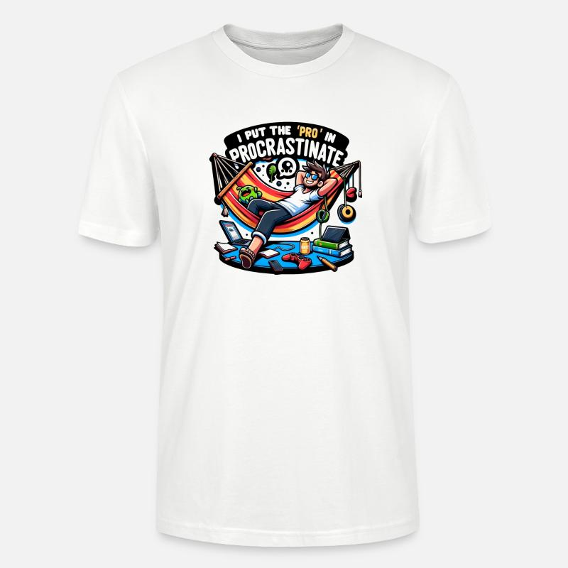 J’ai mis 'Pro' dans Procrastinate - T-shirt bio CRAFTER Stanley Stella Unisexe - blanc
