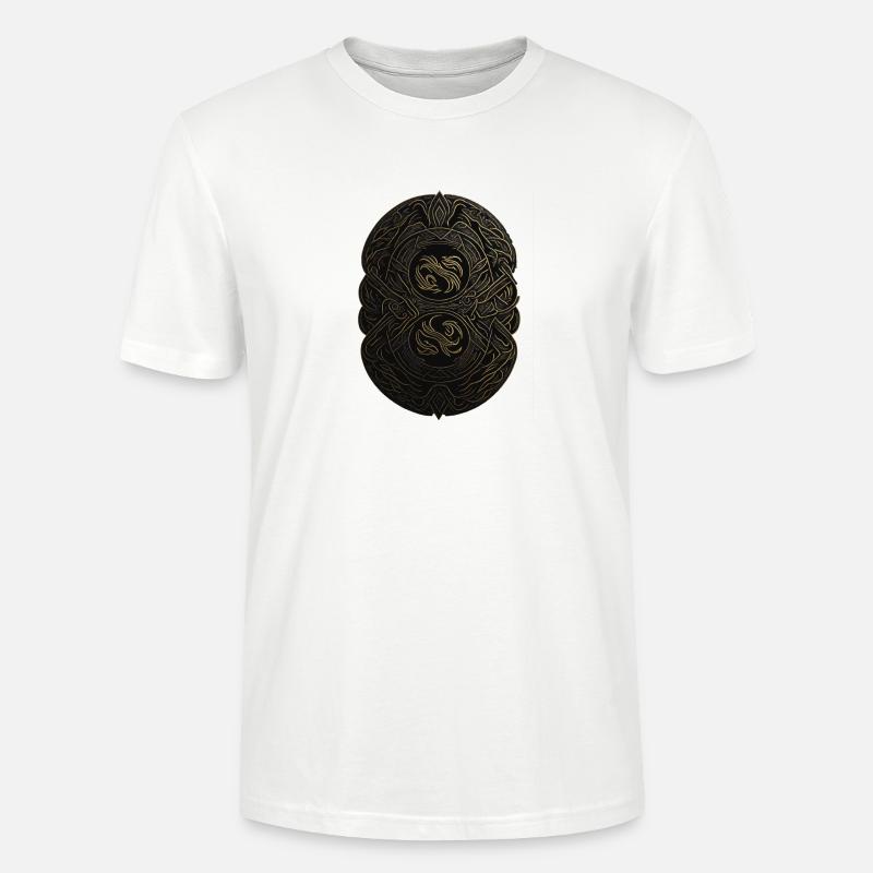 Maya Schwarz-Gold-Monogramm - Stanley/Stella Unisex Bio-T-Shirt CRAFTER - Weiß